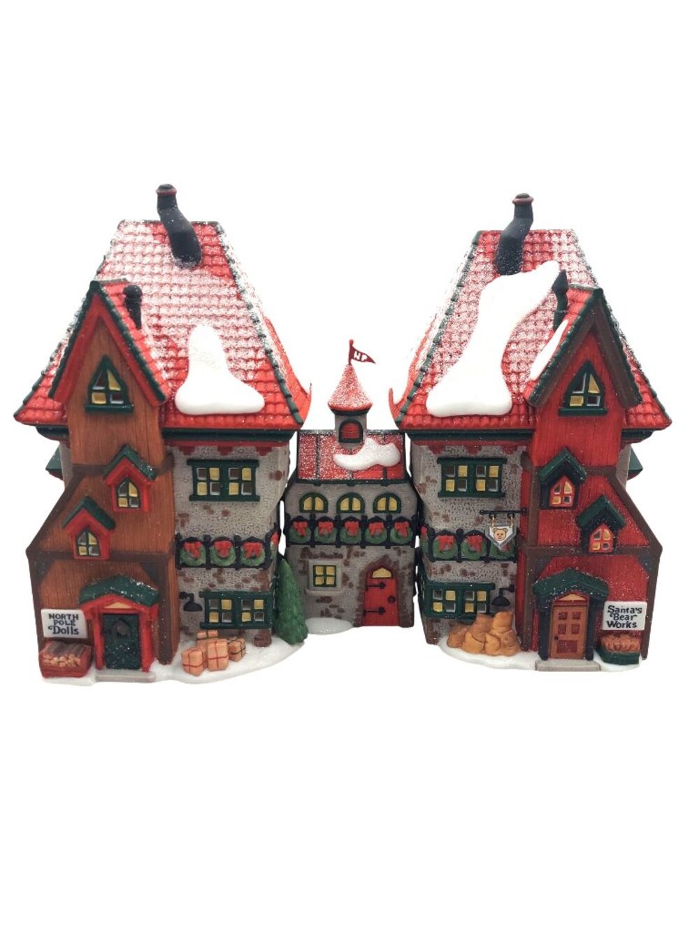 Dept 56 North Pole Dolls & Santas Bear Works Set Of 3 Hand painted Original Box